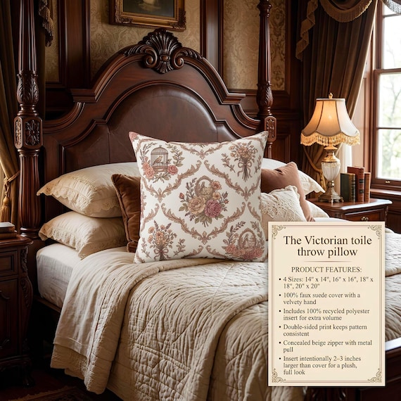 Floral Square Pillow, Double-Sided Faux Suede Cover with 100% Recycled Polyester Insert
