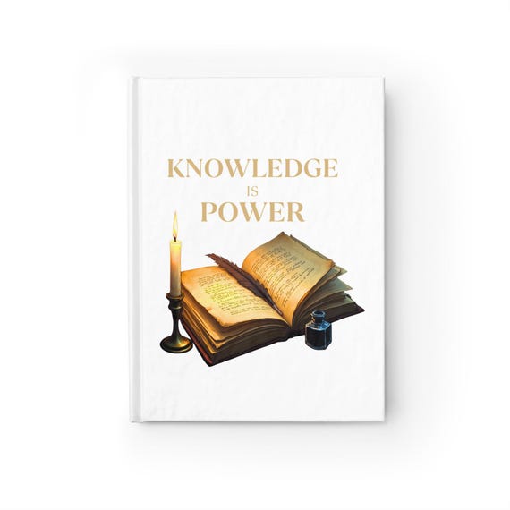 Knowledge Is Power journal | Ruled paper, vintage book and candle cover