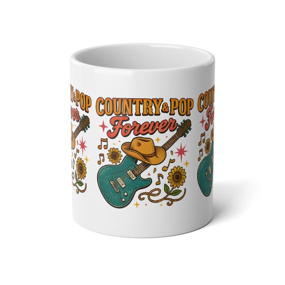 Country & Pop Music Forever 20oz Jumbo Mug | Music Note Graphic