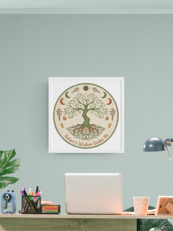Natures Wisdom Tree Canvas Wall Art -Spiritual Botanical Home Decor