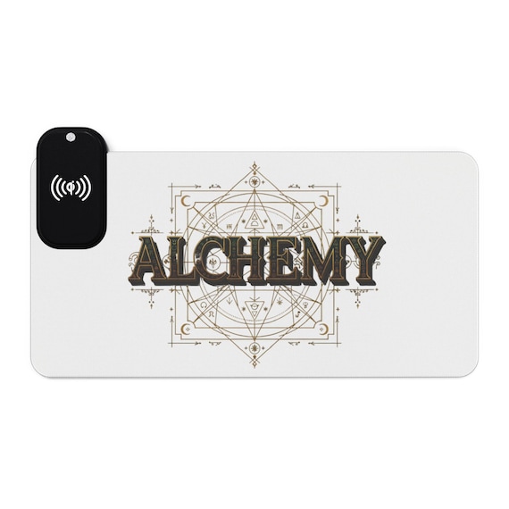 Alchemy Symbol Wireless Charging LED Mouse Pad | Gaming Desk Mat