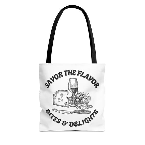 Wine & Cheese Market Tote Bag – Stylish Foodie Grocery Bag