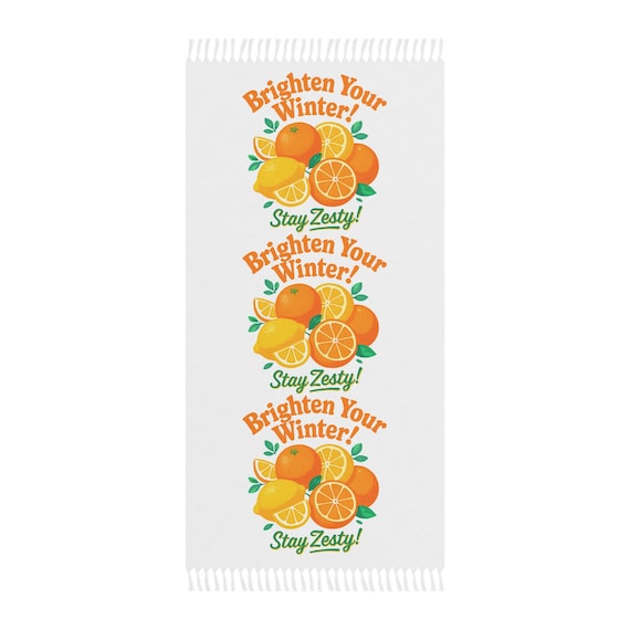 Brighten Your Winter Stay Zesty Citrus Beach Towel | Boho Fringe