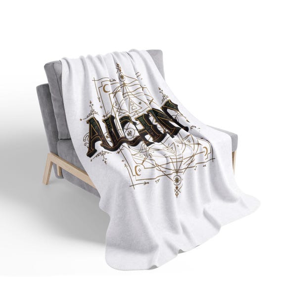Alchemy geometric sigil Fleece Sherpa Blanket | occult symbol throw