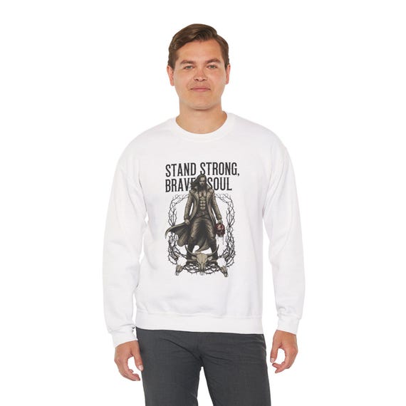 Stand Strong Brave Soul sweatshirt | Gothic warrior illustration crewneck