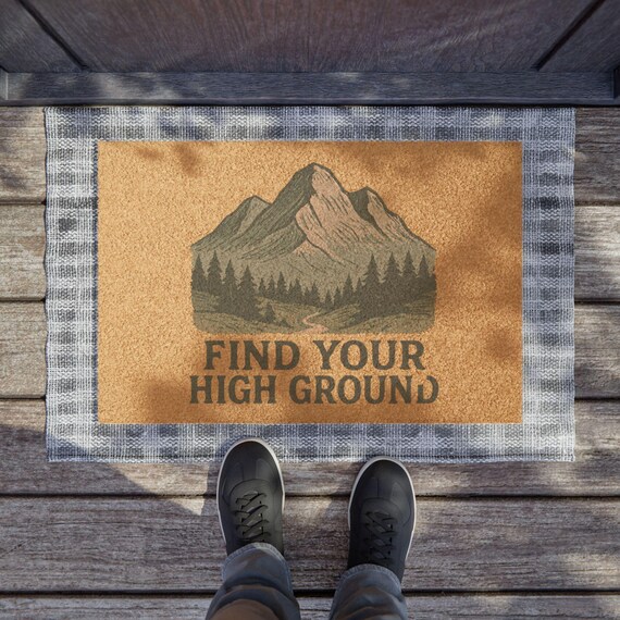Find Your High Ground Doormat | Mountain Trail Entrance Mat