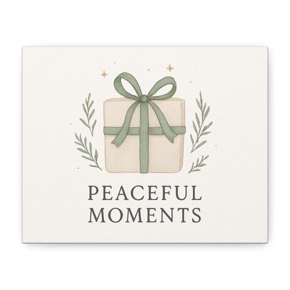 Christmas Present with Bow Canvas