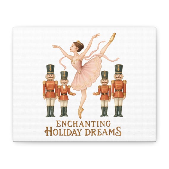 Ballet Ballerina with Nutcracker Soldiers Canvas