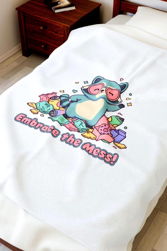 Embrace the Mess Cat Plush Velveteen Blanket