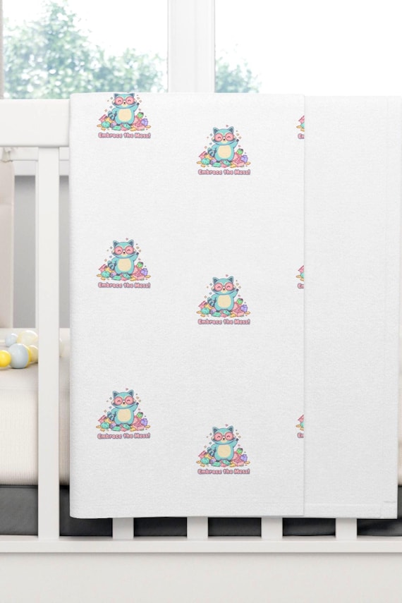 Embrace Your Mess Cat Baby Blanket | Soft Fleece Kitten Quote