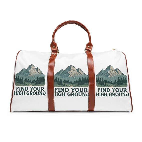 Find Your High Ground Waterproof Travel Bag | Mountain Landscape, Outdoor Adventure