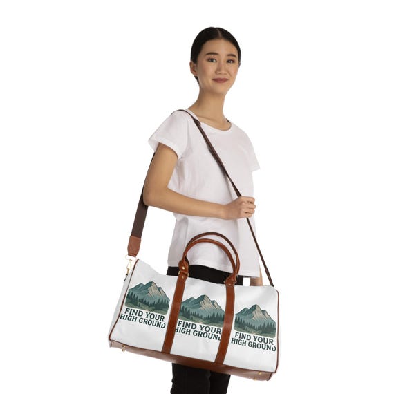 Find Your High Ground Waterproof Travel Bag | Mountain Landscape, Outdoor Adventure