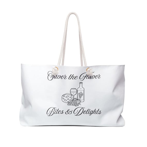 Foodie Weekender Tote Bag, Gourmet Travel Carryall