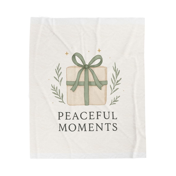 Velveteen Plush Blanket Christmas Peaceful Moments