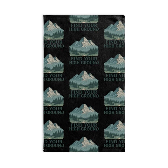 Find Your High Ground Mountain Pattern Hand Towel | Adventure Nature