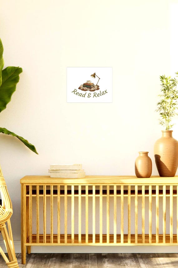 Read & Relax foam board | cozy books, lamp, coffee decor