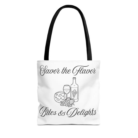 Sustainable Tote Bag - Savor the Flavor: Bites & Delights Gourmet Market Tote, Dual Side Decor
