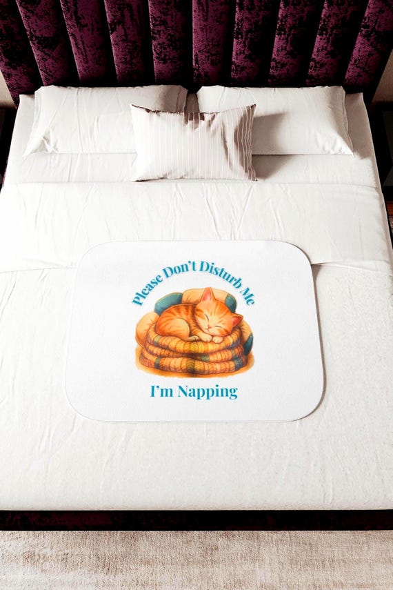 Sherpa Blanket Napping Orange Cat Throw