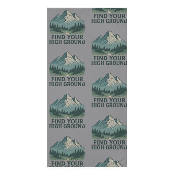 Find Your High Ground Mink-Cotton Towel | Mountain Scenic Text Print