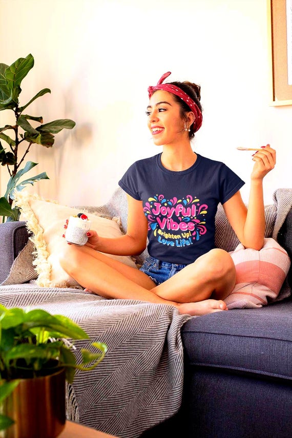 Joyful Neon Squiggle Tee | Dopamine Decor Gradient Print