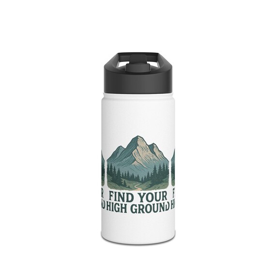 Find Your High Ground Stainless Steel Water Bottle | Mountain Camping Design