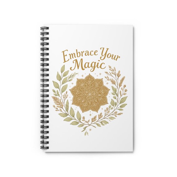 Embrace Your Magic Floral Mandala Spiral Notebook | Ruled Journal