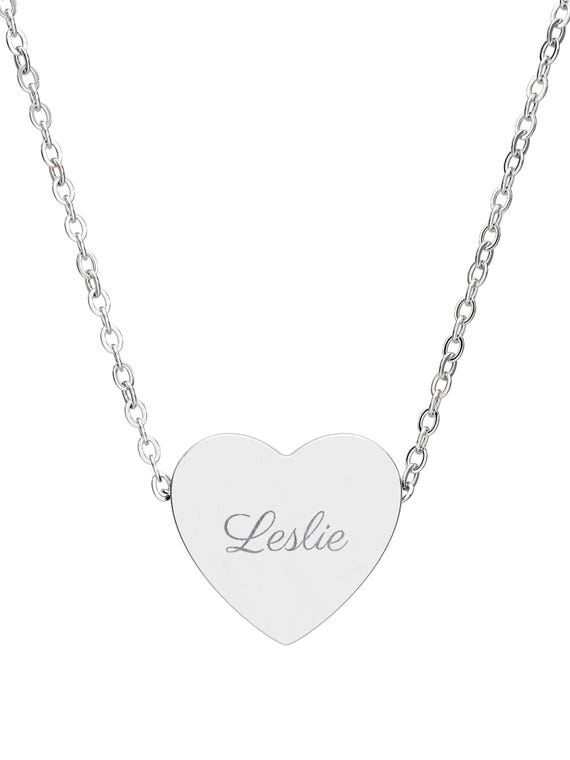 Engraved  Name Necklace  | Customized Heart Pendant Necklace