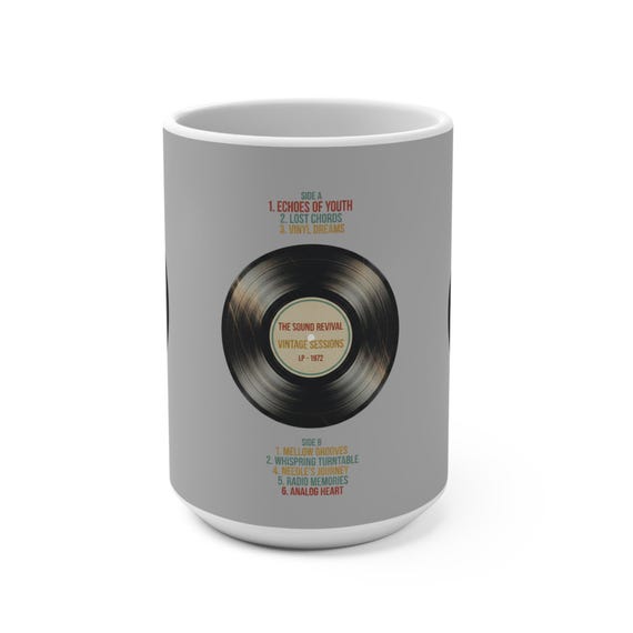 Vintage Vinyl Record Tracklist Mug | Retro Album Coffee Cup