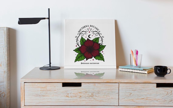 Wall Art Gothic Floral Matte Canvas -Nocturna Botanica