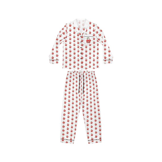 Cherries on Top Satin Pajamas | Women's Two-Piece Sleep Set