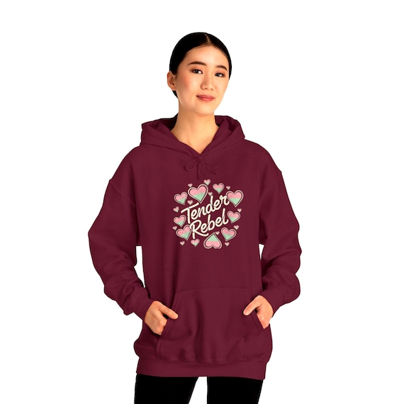 Tender Rebel Hearts Hoodie | Heart Graphic Hoodie