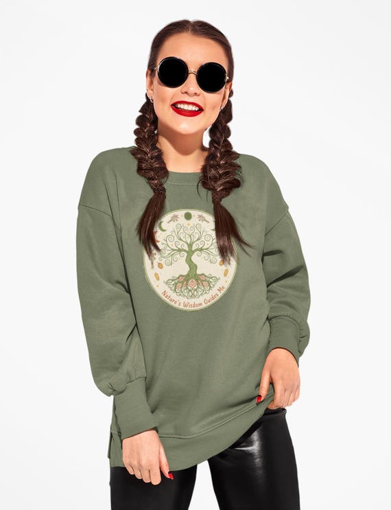 Celtic Tree of Life Crewneck Sweatshirt | Earthy Nature Guides Me Circle