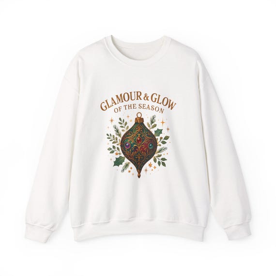 Glamour & Glow of the Season Ornament Sweatshirt | Holiday Vintage Bauble Design