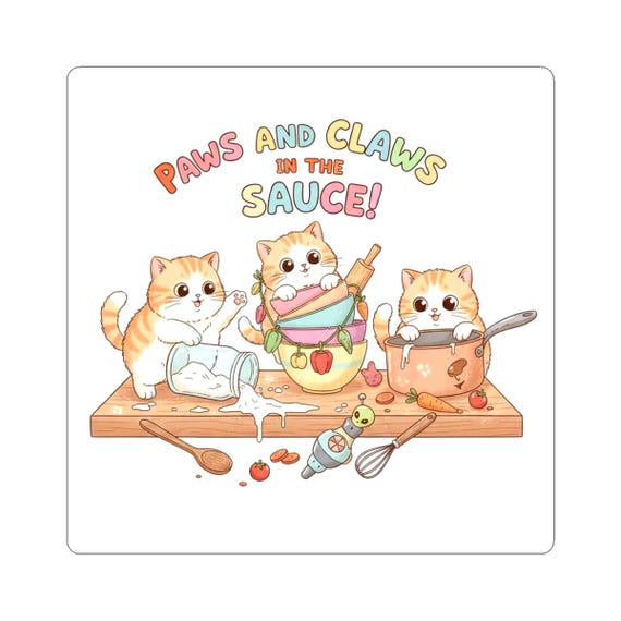 Paws and Claws in the Sauce Kiss-Cut Sticker
