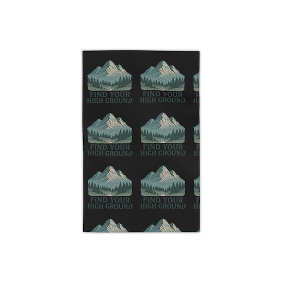 Find Your High Ground Beach Towel | Mountain Landscape Graphic