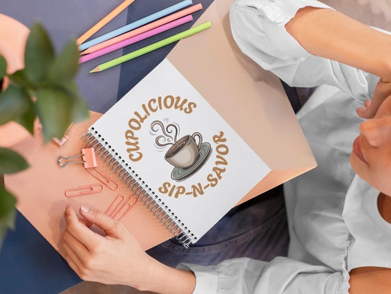 Coffee Lover's Spiral Notebook – Sip-n-Savor, 6" x 8"