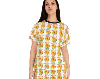 Orange Blossom Pattern Women's Pajama Set | All-Over Print Sleepwear
