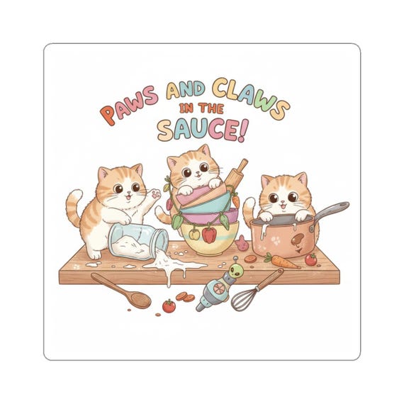 Paws and Claws in the Sauce Kiss-Cut Sticker