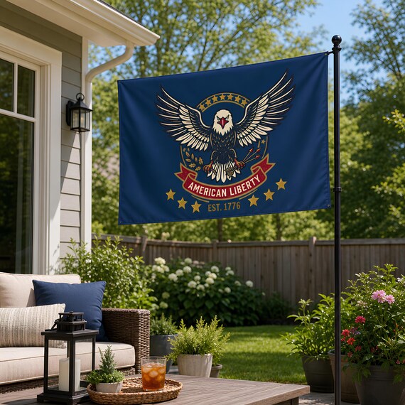 American Liberty Eagle Double Sided Flag | Patriotic Outdoor Banner