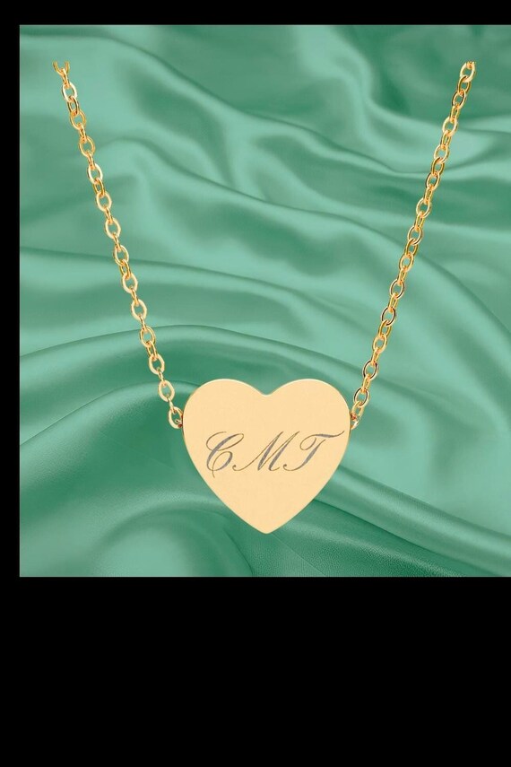 Name Heart Necklace, Stainless Steel Custom Engraving | 0.63-Inch Pendant