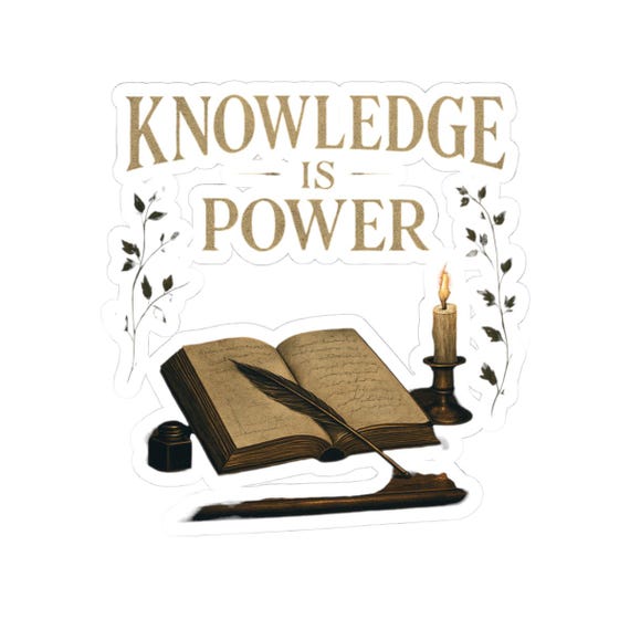 Knowledge Is Power book sticker | Kiss-Cut Sticker