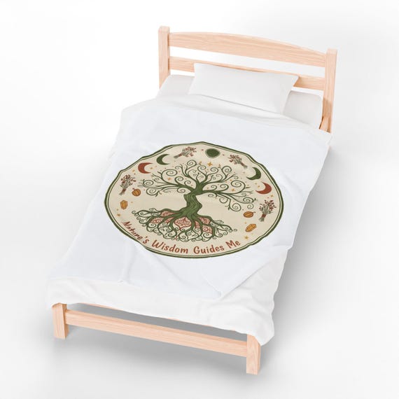 Tree of Life 'Nature's Wisdom Guides Me' Velveteen Plush Blanket
