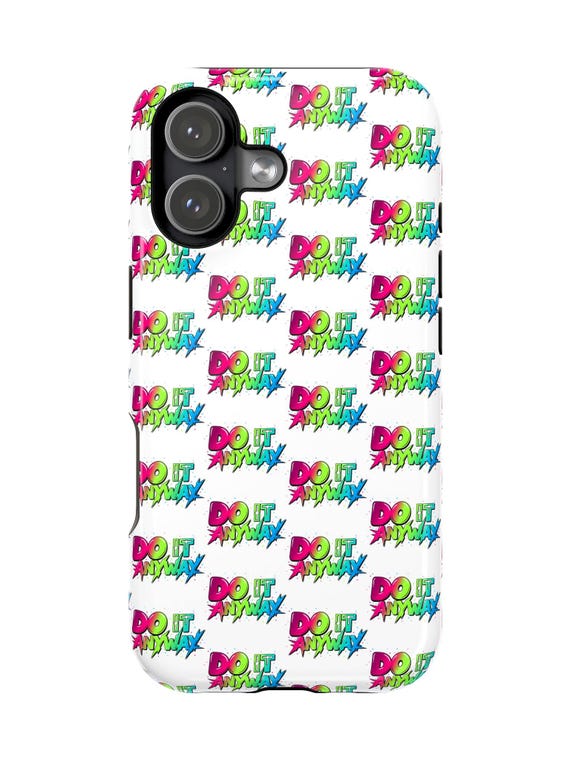 Colorful Retro Pop Logo Phone Case | Patterned Magnetic Impact Case