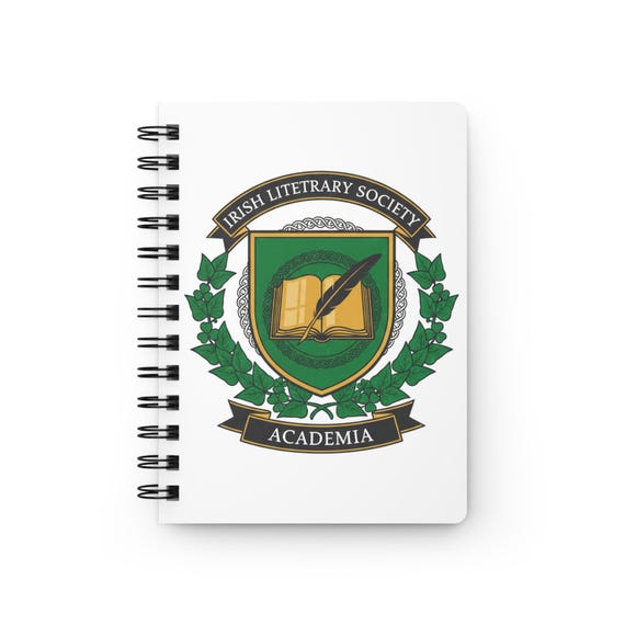 Irish Literary Society Academia Spiral Bound Journal | Irish Pride Crest Notebook