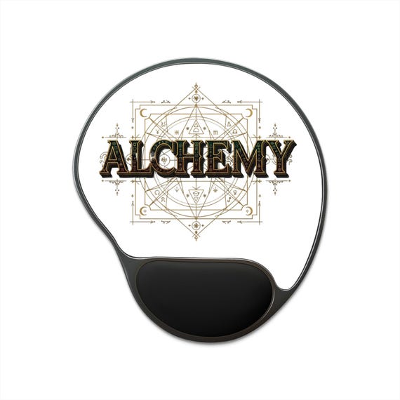 Alchemy Geometric Symbol Mouse Pad with Wrist Rest | Mystical Desk Accessory