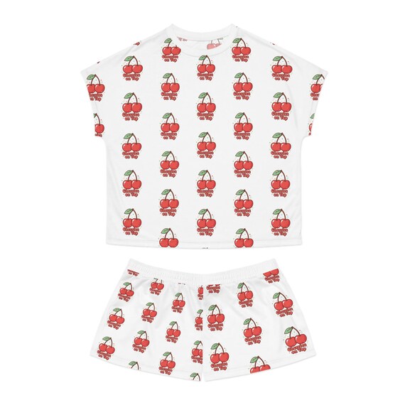 Cherry Print Pajama Set | Women's Sleepwear, Soft Knit