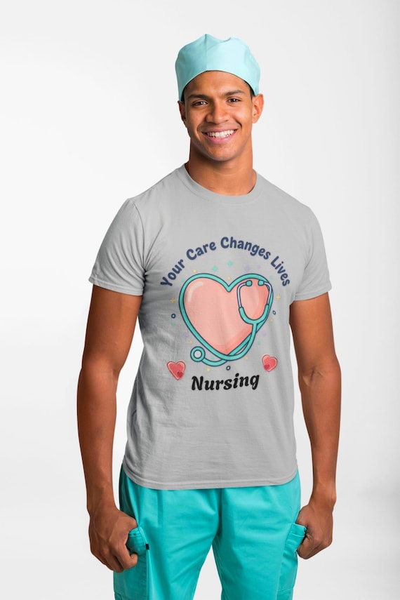 Nursing Crewneck| Short Sleeve Graphic Tee Shirt -Your Care Saves Lives