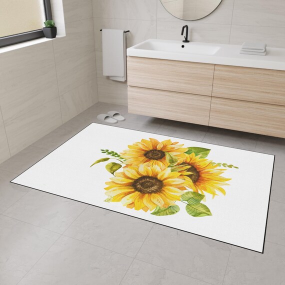 Sunflower Bouquet Floor Mat | Yellow Floral Entryway Rug