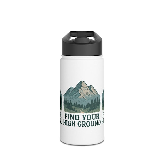 Find Your High Ground Stainless Steel Water Bottle | Mountain Camping Design