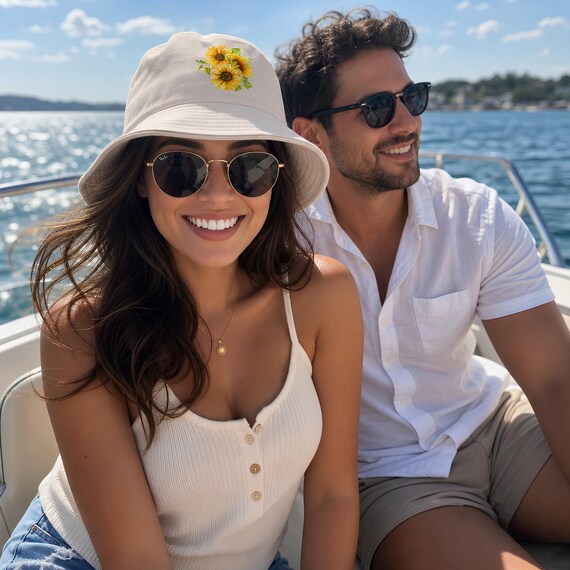 Sunflower Bouquet Bucket Hat, Summer Vibes
